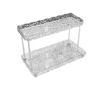 Étagère De Comptoir De Salle De Bain - Organiseur De Bureau À 2 Niveaux, Étagère De Rangement Pratique, Plateau De Commode De Salle De Bain En Carton Ondulé | Support De Rangement En Acrylique Distinc