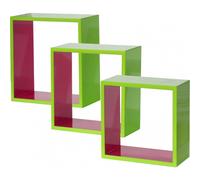 Étagère de conception 3 pièces MDF lumière vert haute brillance décoration de la fille rose BHP B421566-2212