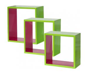 Étagère de conception 3 pièces MDF lumière vert haute brillance décoration de la fille rose BHP B421566-2212