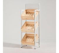 Étagère De Cuisine 3/4 Niveaux En Bois Massif Pour Fruits Et Légumes, Présentoir De Snack Grand Pour Supermarché Commercial,pour Pommes De Terre Oignons(A,3 Tier)