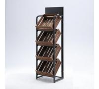 Étagère de Cuisine 3/4 Niveaux en Bois Massif pour Fruits et Légumes, Présentoir de Snacks Grand Modèle pour Supermarché Commercial, pour Oignons et Pommes de Terre(D-4 Tier)