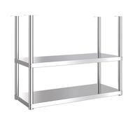 Étagère de cuisine à 2 niveaux en acier inoxydable, structure de plafond européenne, support de rangement multifonction pour assiettes, pots et plantes, séparateur mural de salle à manger, présentoir