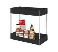 Étagère de cuisine à deux niveaux - Organiseur de rangement sous évier avec design en rack | Étagères de comptoir, construction en polypropylène et acier inoxydable, pour cuisine et salle de bain