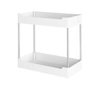 Étagère de cuisine à deux niveaux - Organiseur de rangement sous évier avec design en rack | Étagères de comptoir, construction en polypropylène et acier inoxydable, pour cuisine et salle de bain