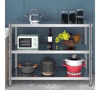 Étagère de cuisine commerciale en acier inoxydable 304, étagère réglable à 3 niveaux, cadre en métal robuste pour restaurants, 90 x 30 x 80 cm