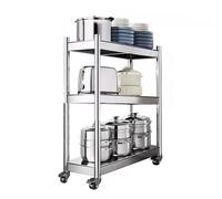 Étagère de cuisine en acier inoxydable, chariot de salle de bain à 2/3/4/5 niveaux, chariot de rangement fin à roulettes pour petits espaces, s'adapte entre les réfrigérateurs, taille compacte (15 x