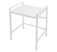 Étagère de cuisine extensible en forme de H à 3 crochets Blanc 40-65 cm | Acier au carbone - Pour plan de travail - Hauteur réglable - Pieds antidérapants - Charge de 10 à 15 kg