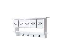 Étagère de cuisine HWC-C49, étagère de ménage, vintage avec 5 tiroirs, 32x65x13cm blanc