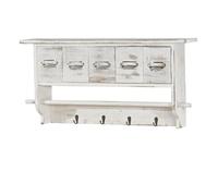 Étagère de cuisine HWC-C49, étagère de ménage, vintage avec 5 tiroirs, 32x65x13cm shabby chic blanc