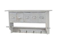 Étagère De Cuisine Hwc-C49, Étagère De Ménage, Vintage Avec 5 Tiroirs, 32x65x13cm Shabby Look, Gris Multicolore