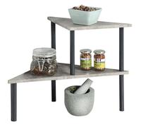 Étagère de cuisine - Kesper - Modèle d'angle - 2 niveaux - Gris effet béton - Métal et MDF