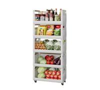 Étagère de cuisine multicouche, chariot de rangement mobile for la maison, chariot de rangement avec poignée, rangement superposé, rangement ouvert, gain de place, adapté au bureau, au balcon, à la sa