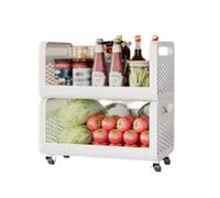 Étagère de cuisine multicouche, chariot de rangement mobile for la maison, chariot de rangement avec poignée, rangement superposé, rangement ouvert, gain de place, adapté au bureau, au balcon, à la sa