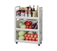 Étagère de cuisine multicouche, chariot de rangement mobile for la maison, chariot de rangement avec poignée, rangement superposé, rangement ouvert, gain de place, adapté au bureau, au balcon, à la sa