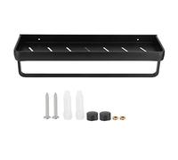 Étagère de cuisine murale de 50 cm, organisateur de rack, support de rangement polyvalent pour salle de bain et cuisine, étagère murale en aluminium avec porte-serviettes et (Monocouche avec poteau)