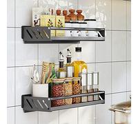 Étagère De Cuisine Murale, Organisateur De Stockage De Bocaux À Épices À Montage Mural Organisateur De Cuisine Multifonctionnel Adapté À Divers Environnements ( Color : Black , Size : 50x11.5x10cm )