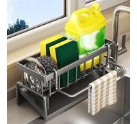 Étagère de cuisine peu encombrante avec plateau de vidange pour une organisation efficace des fournitures de nettoyage à usage quotidien près du robinet (2)