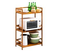 Étagère de cuisine pour micro-ondes avec garde-corps - Grande plate-forme pour l'organisation du salon