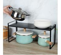 Étagère de cuisine QIFAshma - Noir - 36-60*21*18cm - Métal - Contemporain - Design