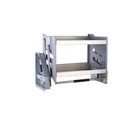 Étagère de cuisine rétractable en acier inoxydable - Organiseur de rangement robuste pour bouteilles d'assaisonnement, capacité de charge de 30 kg, panier de levage peu encombrant