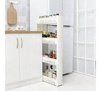 Étagère de Cuisine sur roulettes - B.LIVEM - Desserte - Blanc - 54.5*12.5*102cm