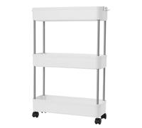 Étagère de cuisine Trolley Étagère blanche avec crochet Chariot 3 marches max 10kg
