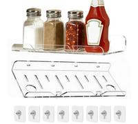 Étagère de douche 2 Pièces Organisateur Mural Adhésif en Acrylique | organisateur de douche pour salle de bains pour Camping-Car Résidence Universitaire Appartement Maison Cuisine Sall