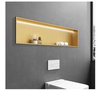 Étagère De Douche À Led En Acier Inoxydable, Rangement Mural Encastré Étanche Pour Articles De Toilette, Solution De Salle De Bain, Design Compact, Durable Et Élégant, Doré, 72 X 32 X 12,5 Cm