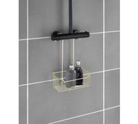 Etagère de douche à suspendre en acier inoxydable doré, l.25 x H.36 x P.14 cm, Wenko Milo