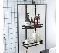 Étagère de douche à suspendre étagère de salle de bain étagère de douche sans percer panier de douche support de shampooing avec crochets étagère de douche support de shampooing pour paroi en verre do