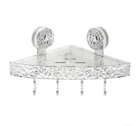 Étagère de douche à ventouse en acrylique conçue pour l'esthétique inspirée des glaciers pouvant contenir shampooing, après-shampooing, savon, brosse à dents et plus encore ()