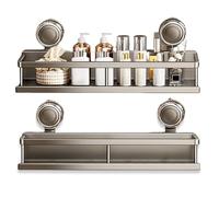 Étagère de douche à ventouse - Organisateur de douche | Brin de rangement mural solide avec ventouse pour chambres, appartements, salles de bains, espaces de vie, bouteilles