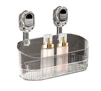 Étagère de douche à ventouse - Paroi transparente avec forte tenue | Support de rangement à ventouse sans perçage | Étagère murale d'angle | Solution de rangement pour douche peu encombrante