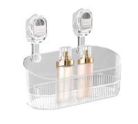 Étagère de douche à ventouses - Panneau ondulé No Drill - Barre de rangement pour salle de bain - Organisateur mural amovible - Évacuation au sol sans perçage - Étanche - Pour carrelage, miroir et