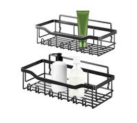 Étagère de douche adhésive - Support de douche mural pour racks muraux de grande capacité, organisateur de rack mural pour baignoire avec grand espace intérieur