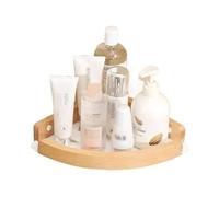 Etagere de douche angle Caddie de douche d'angle, étagère de douche d'angle murale avec garde-corps en bois, organisateur de douche triangulaire for salle de bain et cuisine Etagere douche(Walnut)
