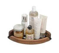 Etagere de douche angle Caddie de douche d'angle, étagère de douche d'angle murale avec garde-corps en bois, organisateur de douche triangulaire for salle de bain et cuisine Etagere douche(Beech)