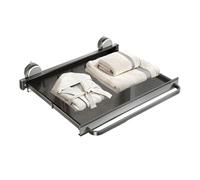 Etagere de douche angle Porte-serviettes à ventouse, porte-serviettes extensible auto-fixé au mur, organisateur de serviettes rétractable en aluminium avec tige et crochets d'activité Etagere douche(6