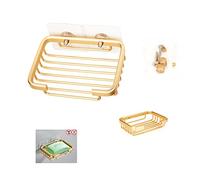 Étagère de douche assortie, sans perçage, en aluminium et en plastique, d'autres styles, pour le stockage de la cuisine et de la douche, étagère de douche sans perçage (porte-savon doré) canna-1
