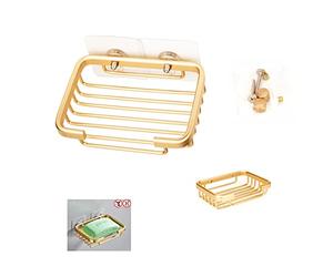 Étagère de douche assortie, sans perçage, en aluminium et en plastique, d'autres styles, pour le stockage de la cuisine et de la douche, étagère de douche sans perçage (porte-savon doré) canna-1