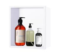 Étagère de douche carrée encastrée - Étagère de rangement en acier inoxydable 304 pour shampooing, savon et articles de toilette - Pas besoin de carrelage - Armoire de douche moderne noire