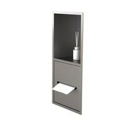 Étagère de douche carrelée en acier inoxydable - Facile à installer - Mur de salle de bain avec rangement pour mouchoirs - Solution peu encombrante pour salles de bains modernes