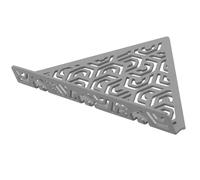Étagère de douche d’angle en aluminium, gris béton, avec barre - TI-SHELF PENTA