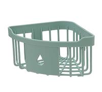 Étagère de douche d'angle à ventouse pour salle de bain, cuisine, organiseur mural avec panier de rangement en plastique pour shampooing, après-shampoing (vert, taille unique)