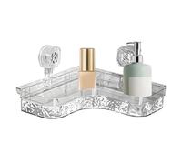 Étagère de douche d'angle avec ventouses antirouille pour shampooing, après-shampoing et produits cosmétiques, solution de rangement peu encombrante, idéale pour la maison et les voyages.