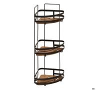 Étagère de douche d'angle ""Blackacia"" 3 niveaux en acacia