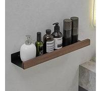 Étagère de douche d'angle en bois de noyer - Support de rangement mural, panier d'égouttement, étagère à épices et porte-serviettes, nizer de salle de bain durable, parfait pour la douche et la