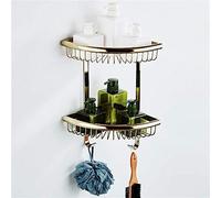 Étagère de douche d'angle en bronze antique - Fixation murale multifonction avec 2 niveaux, baignoire Sto peu encombrante pour un accès facile et décoration