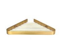 Étagère de douche d'angle - Étagère murale triangulaire en métal pour douche et salle de bain, 6 couleurs disponibles, finition dorée brossée élégante, solution de rangement peu encombrante