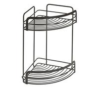 Metaltex Étagère de Douche d'Angle à 2 Niveaux Noir Organisateur Salle de Bain Noir